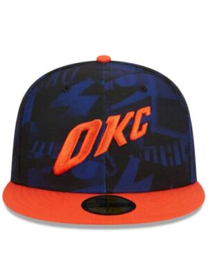 Gorra ajustable snapback Oklahoma City Thunder New Era 2023/24 City Edition 9FIFTY - Azul marino/Naranja