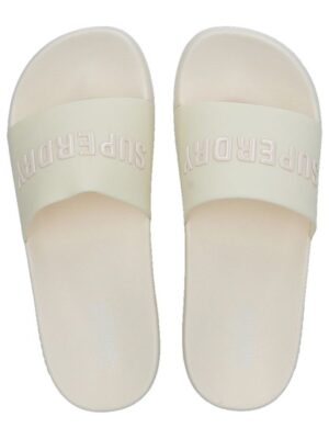 Superdry Chanclas de piscina con logotipo Code blanco